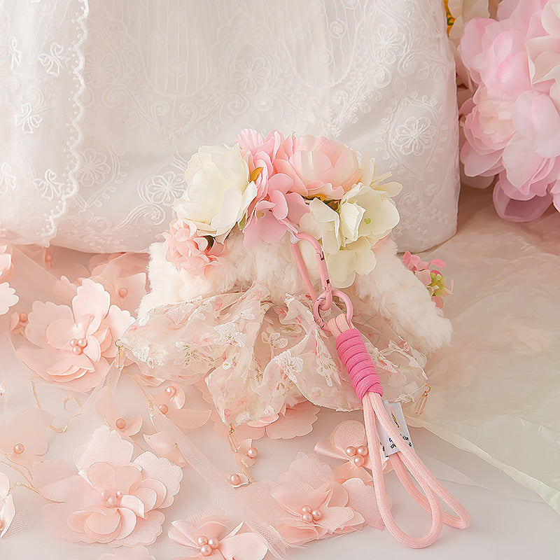 Lolita Floral Lop-eared Bunny Plush Charm