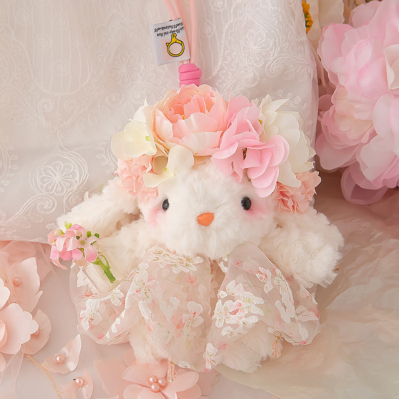 Lolita Floral Lop-eared Bunny Plush Charm