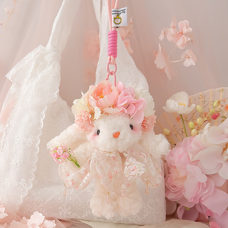 Lolita Floral Lop-eared Bunny Plush Charm